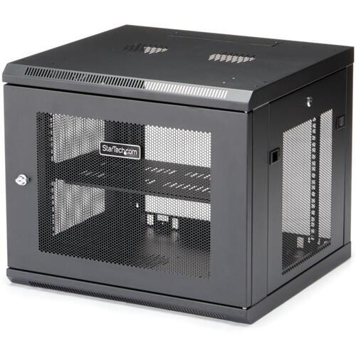 ■StarTech サーバーラック/壁掛型キャビネット/9U/4ポスト/取付奥行48cm/耐荷重90kg/AV ネットワーク機器収納用〔品番:RK920WALM〕【7085026:0】[法人・事業所限定][直送元][店頭受取不可]