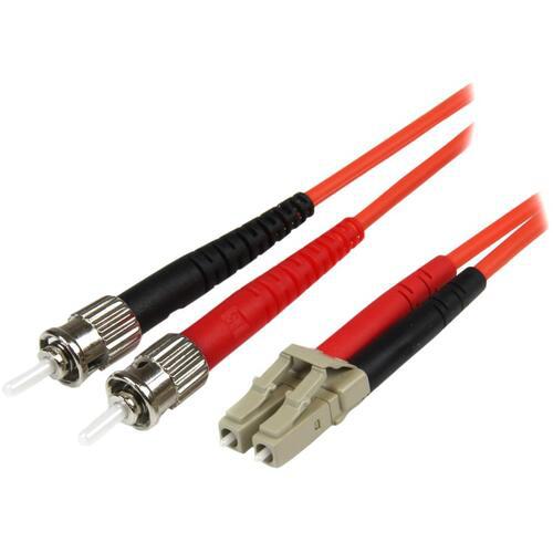 ■StarTech 光ファイバーケーブル/OM2マルチモード/5m/LC-ST/2芯/デュプレックス/LSZH/オレンジ/オプティカル〔品番:50FIBLCST5〕【7085060:0】[法人・事業所限定][外直送元][店頭受取不可]