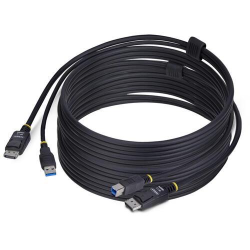 ■StarTech KVMケーブル/3m/DisplayPort & USB 3.0 Type-A -B/4K60Hz/PC切替器用ケーブル〔品番:DU12210KVMCABLE〕【7085093:0】[法人・事業所限定][外直送元][店頭受取不可]