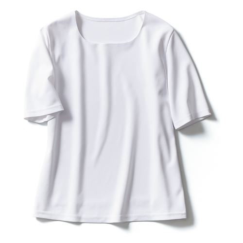 ■GROW カットソー 半袖 レディース 事務服 ホワイト LL〔品番:GCSL2362A9LL〕【7085471:0】[送料別途見積り][掲外取寄][店頭受取不可]