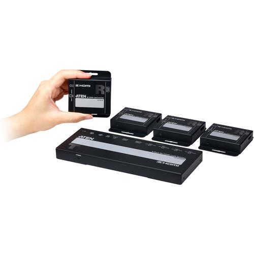 ■ATEN 4Port 4K HDMI分配延長器セット〔品番:VS1824KIT〕【7094821:0】[送料別途見積り][掲外取寄][店頭受取不可]