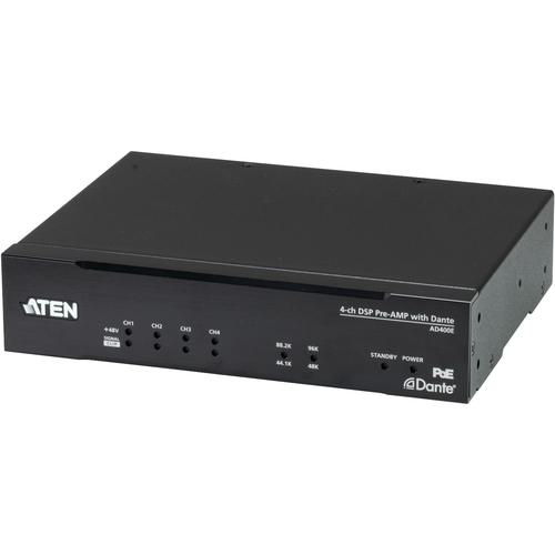 ■ATEN 4ch Mic/Line入力 Dante出力対応 DSP内蔵プリアンプ〔品番:AD400E〕【7094856:0】[送料別途見積り][掲外取寄][店頭受取不可] 74,778円