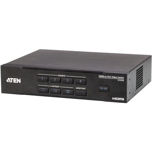 ■ATEN クワッド 4K HDMI→USB-C UVC ビデオスイッチャー〔品番:UC3430〕【7094871:0】[送料別途見積り][掲外取寄][店頭受取不可]