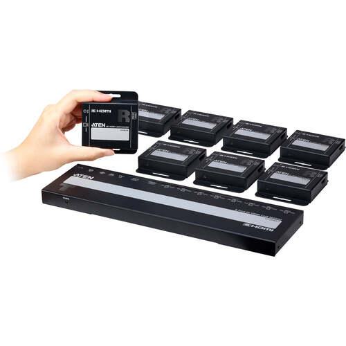 ■ATEN 8Port 4K HDMI分配延長器セット〔品番:VS1828KIT〕【7094882:0】[送料別途見積り][掲外取寄][店頭受取不可]｜ホームセンターバロー　店