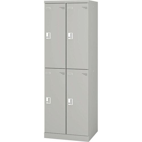 ■IRIS スチールロッカー SLタイプ シリンダー錠/4人用 2列2段 グレー〔品番:SL24CGR〕【7098285:0】[送料別途見積り][法人・事業所限定][外直送][店頭受取不可]