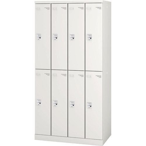 ■IRIS スチールロッカー SLタイプ ダイヤル錠/8人用 4列2段 ホワイト〔品番:SL28DW〕【7099822:0】[送料別途見積り][法人・事業所限定][外直送][店頭受取不可]
