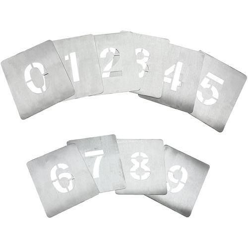 ■グリーンクロス 吹付けプレート アルミ製 文字高100 高さ200×幅170mm 数字 0~9セット〔品番:6300075252〕【7101733:0】[送料別途見積り][法人・事業所限定][外直送][店頭受取不可]