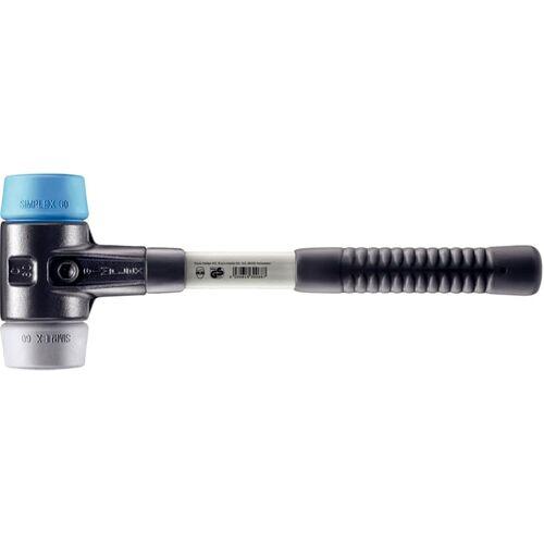 ■HALDER SIMPLEX プラスチックハンマー 強化型鋳鉄ハウジング、グラスファイバー製ハンドル 径(60)mm TPEソフト(青)・TPEミディアム(グレー)〔品番:3713.060〕【7121315:0】[送料別途見積り][掲外取寄][店頭受取不可]