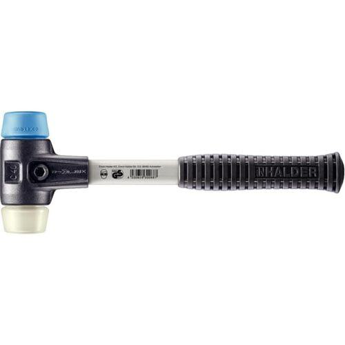 ■HALDER SIMPLEX プラスチックハンマー 強化型鋳鉄ハウジング、グラスファイバー製ハンドル 径(40)mm TPEソフト(青)・ナイロン(白)〔品番:3718.040〕【7122869:0】[送料別途見積り][掲外取寄][店頭受取不可]