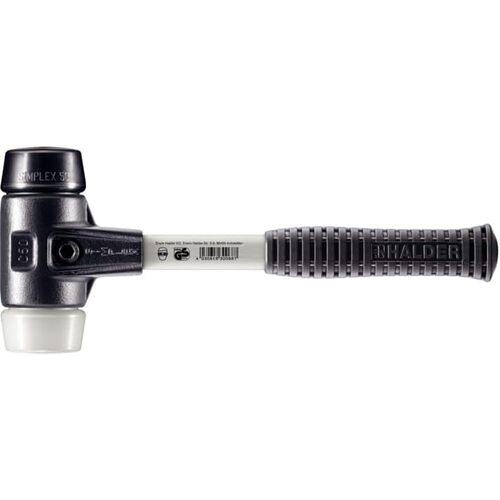 ■HALDER SIMPLEX プラスチックハンマー 強化型鋳鉄ハウジング、グラスファイバー製ハンドル 径(50)mm ゴム複合材(黒)・スーパープラスチック(白)〔品番:3727.050〕【7122916:0】[送料別途見積り][掲外取寄][店頭受取不可]