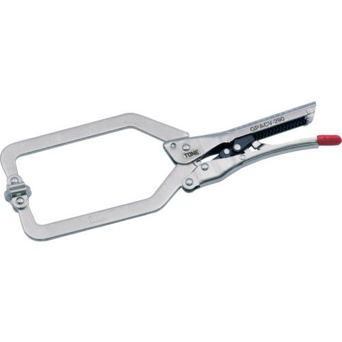 ■TONE オートグリッププライヤ C型スイベル 最大口開き112MM〔品番:GPACV290〕【7127981:0】[店頭受取不可]