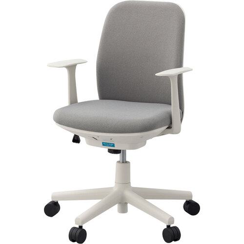 ■IRIS 事務用チェア LIMINA ホワイトシェルタイプ 肘付 ライトグレー〔品番:LM45M1PWOBP02〕【7128954:0】[送料別途見積り][法人・事業所限定][外直送][店頭受取不可]