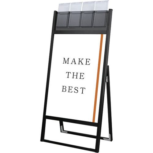 ■TOKISEI ポスタースタンド ブラックフラットオープンスタンド 看板 パンフレットケース付 B2片面〔品番:BFOSKPB2KG〕【7132249:0】[送料別途見積り][法人・事業所限定][外直送][店頭受取不可]｜ホームセンターバロー　店