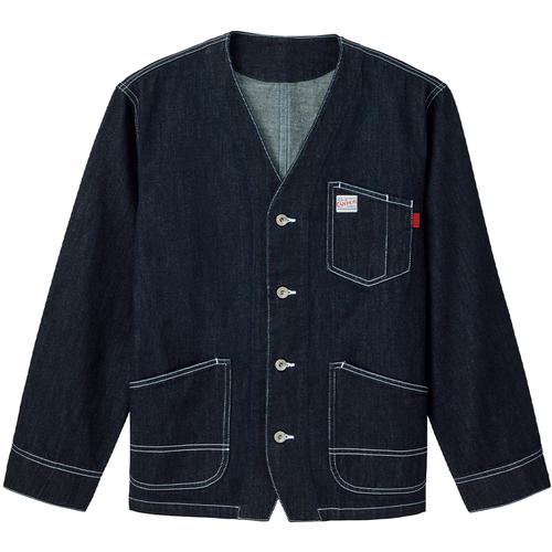 ■サンペックス CANTONデニム ショップコート カフェ 雑貨店 ユニフォーム ネイビー LL〔品番:CN9100K3LL〕【7150990:0】[送料別途見積り][掲外取寄][店頭受取不可]｜ホームセンターバロー　店