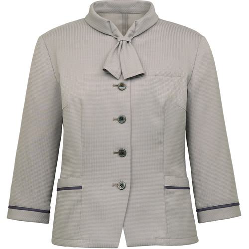 ■GROW オーバーブラウス 七分袖 レディース 制服 事務服 グレージュ 19〔品番:GOBL2601A319〕【7152628:0】[送料別途見積り][掲外取寄][店頭受取不可]