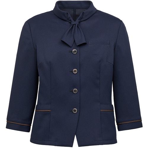 ■GROW オーバーブラウス 七分袖 レディース 制服 事務服 ネイビー 11〔品番:GOBL2601K311〕【7152650:0】[送料別途見積り][掲外取寄][店頭受取不可]