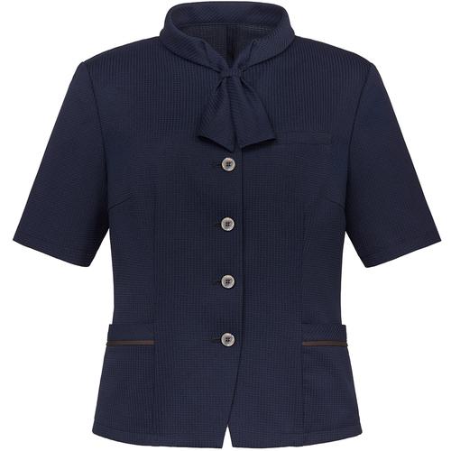 ■GROW オーバーブラウス 半袖 レディース 制服 事務服 ネイビー 19〔品番:GOBL2602K319〕【7154167:0】[送料別途見積り][掲外取寄][店頭受取不可]