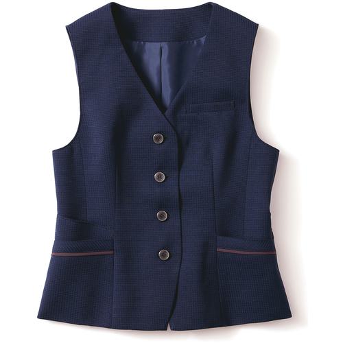 ■GROW ベスト レディース オフィス 制服 事務服 ネイビー 11〔品番:GVEL2603K311〕【7154207:0】[送料別途見積り][掲外取寄][店頭受取不可]
