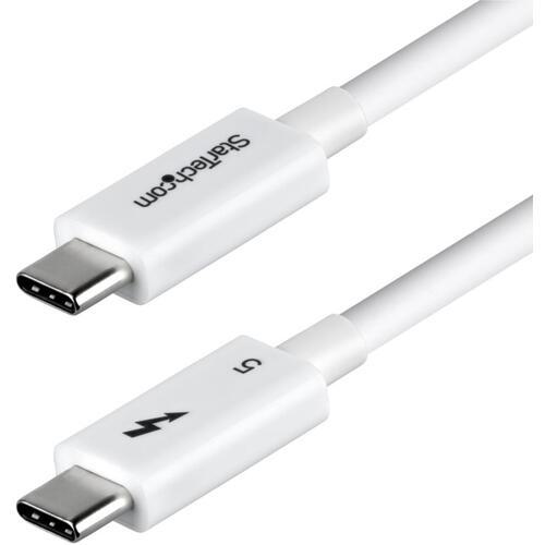 ■StarTech Thunderbolt 5ケーブル/80cm/8K60Hz/240W PD/認証品/USB-C互換/ホワイト/急速充電〔品番:TBLT5MM80CM240WWH〕【7159441:0】[送料別途見積り][掲外取寄][店頭受取不可]