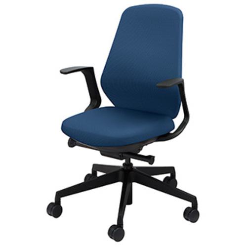 ■NAIKI ワークチェアー(肘付) トートバック TBE型 オーシャンブルー×ホワイト〔品番:TBE513FPOB〕【7161063:0】[送料別途見積り][掲外取寄][店頭受取不可]