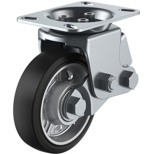 ■ユーエイ プレート式 固定 クッションキャスター 耐摩耗ゴム 車輪径150mm SKYタイプ SKY-2R型 取付寸法133×86(125×62)〔品番:SKY2R150AWA4〕【7180042:0】[送料別途見積り][法人・事業所限定][掲外取寄][店頭受取不可]