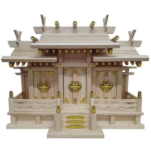 ■グリーンクロス 神棚・屋根違い三社(小)〔品番:1129900101〕【7223936:0】[送料別途見積り][法人・事業所限定][外直送][店頭受取不可]