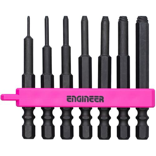 ■ENGINEER ボルトはずしビット ネジモグラ ミドルセット PINK&BLACK 7本組 六角穴対辺0.89-5mm用〔品番:DBZ401P〕【7238306:0】[送料別途見積り][掲外取寄][店頭受取不可]