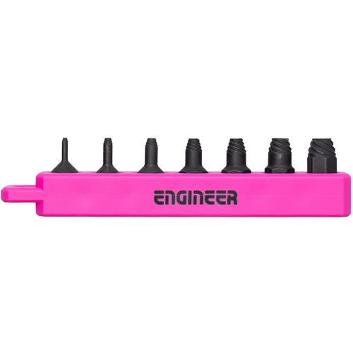 ■ENGINEER ボルトはずしビット ネジモグラ 極短セット PINK&BLACK 7本組 六角穴対辺0.89-5mm用〔品番:DBZ301P〕【7238319:0】[送料別途見積り][掲外取寄][店頭受取不可]