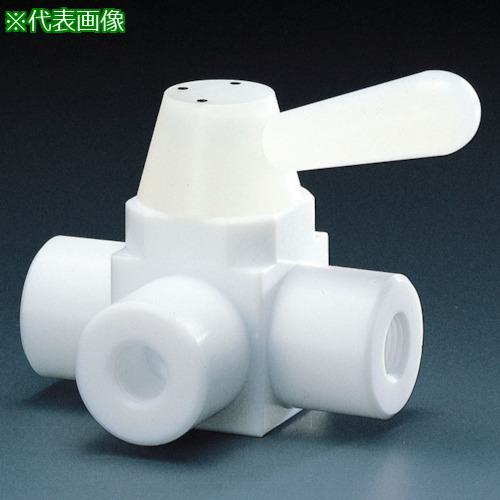 ■フロンケミカル フッ素樹脂(PTFE)三方ボールバルブ RC1/2 パーフロ〔品番:NR0002006〕【7344031:0】[送料別途見積り][掲外取寄][店頭受取不可]