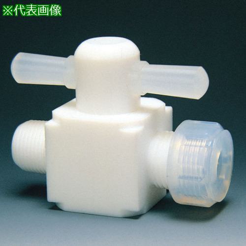 ■フロンケミカル フッ素樹脂(PTFE)オス二方バルブ圧入型 10φ×R3/8〔品番:NR0011003〕【7344341:0】[送料別途見積り][掲外取寄][店頭受取不可]