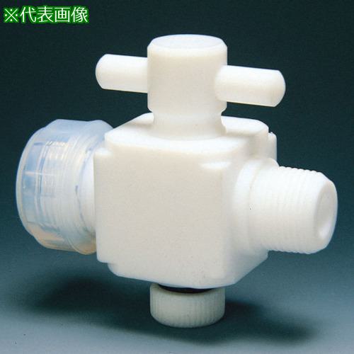 ■フロンケミカル フッ素樹脂(PTFE)二方バルブ装置用 12φ R3/8〔品番:NR0023004〕【7344813:0】[送料別途見積り][掲外取寄][店頭受取不可]