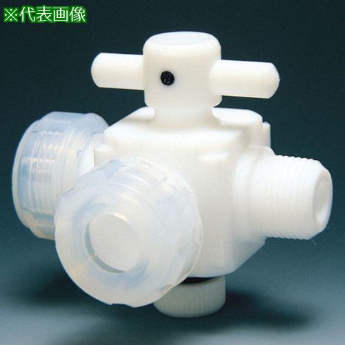 ■フロンケミカル フッ素樹脂(PTFE)三方バルブ装置用 10φ R1/4〔品番:NR0024003〕【7344848:0】[法人・事業所限定][外直送元][店頭受取不可]