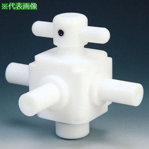 ■フロンケミカル フッ素樹脂(PTFE)三方バルブ枝タイプ 6φ〔品番:NR0029001〕【7344988:0】[送料別途見積り][掲外取寄][店頭受取不可]