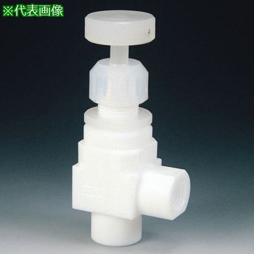 ■フロンケミカル フッ素樹脂(PTFE)ダイアフラムバルブメスアングル型RC3/8〔品番:NR1208002〕【7351500:0】[送料別途見積り][掲外取寄][店頭受取不可]