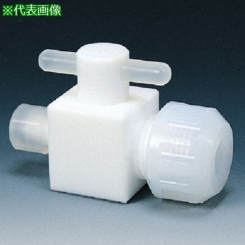 ■フロンケミカル フッ素樹脂(PTFE)三方バルブ異径圧入型 8φ×10φ×10φ〔品番:NR1212005〕【7351682:0】[送料別途見積り][掲外取寄][店頭受取不可]