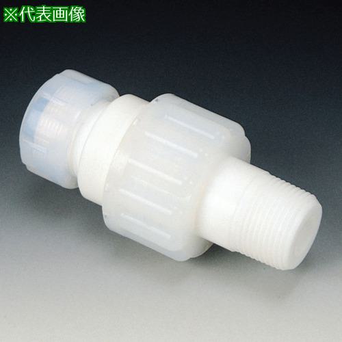 ■フロンケミカル フッ素樹脂 分離型オスネジハーフユニオン 12φ×R1/2〔品番:NR1292004〕【7352778:0】[送料別途見積り][掲外取寄][店頭受取不可]