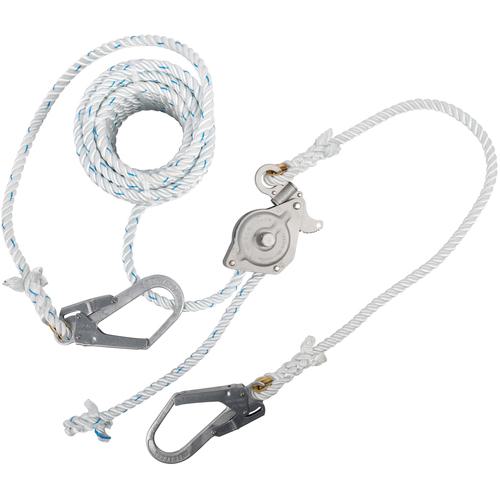 ■TSUYORON 水平移動用緊張器付親綱 緊張器GCハリップ+水平親綱 三つ打ちナイロンロープφ16×15m GCH-15〔品番:GCH15BX〕【7586281:0】[店頭受取不可]