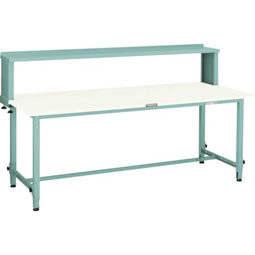 ■TRUSCO 軽荷重作業台高さ調節式(150kg)AEM型 900X600XH954~1254(全高) 上棚付 グリーン色〔品番:AEM0960YURB〕【7701829:0】[法人・事業所限定][直送元][店頭受取不可]