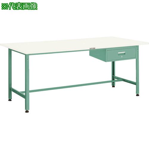 ■TRUSCO 軽荷重作業台(300kg)AE型 900X600XH740 1段引出付 グリーン色〔品番:SAE0960F1〕【7703015:0】[法人・事業所限定][直送元][店頭受取不可]