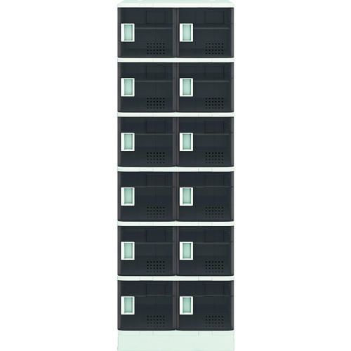 ■IRIS 樹脂ロッカー12人用 クリアブラウン〔品番:TJLS26STBR〕【7732856:0】[送料別途見積り][法人・事業所限定][直送][店頭受取不可]