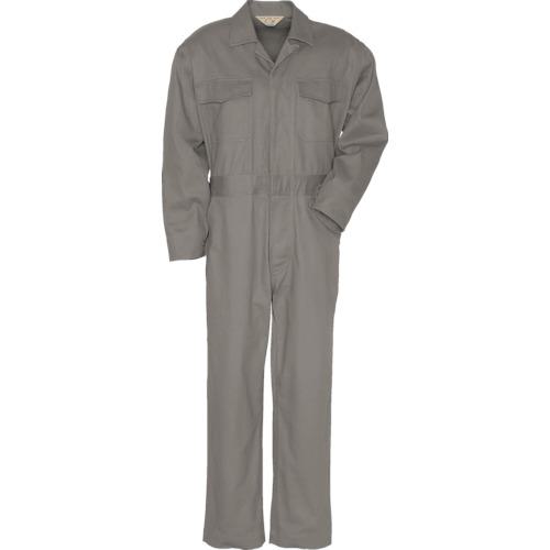 ■アイトス つなぎ作業服ボタン仕様グレー3L〔品番:5000043L〕【8067409:0】[送料別途見積り][掲外取寄][店頭受取不可]