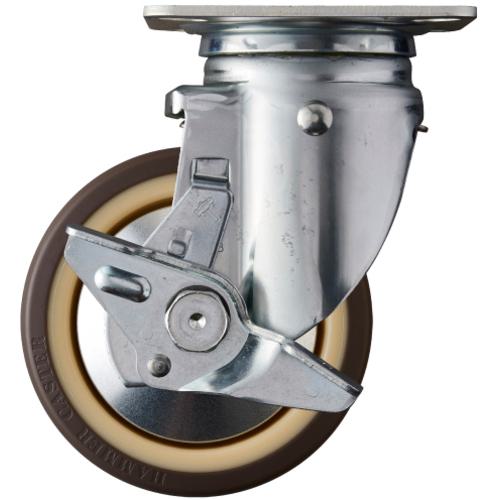 ■ハンマー 旋回式ウレタン車輪(ナイロンホイール・ラジアルボールベアリング)125mm ストッパー付〔品番:513MUB125〕【8141566:0】[送料別途見積り][掲外取寄][店頭受取不可] 4,306円