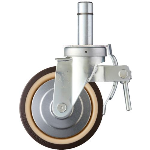 ■ハンマー 足場用旋回式ウレタン車輪(ナイロンホイール・ボールベアリング)200mm トータルロック〔品番:515SKUB200〕【8141584:0】[送料別途見積り][掲外取寄][店頭受取不可]