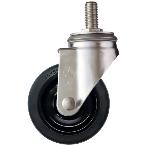 ■ハンマー SAシリーズオールステンレス 旋回式ゴム車輪(ナイロンホイール)125mm〔品番:320SARU125〕【8142097:0】[送料別途見積り][掲外取寄][店頭受取不可]