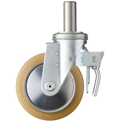 ■ハンマー 差込み旋回式ウレタン車輪(ローラーベアリング)150mm トータルロック〔品番:615SKURB150〕【8143352:0】[送料別途見積り][掲外取寄][店頭受取不可]
