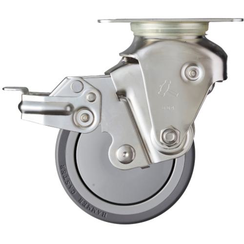 ■ハンマー オールステンレスクッションキャスター旋回式ウレタン車輪100mm 線径2.8 SP付〔品番:935S0EUZ100S28〕【8144482:0】[送料別途見積り][掲外取寄][店頭受取不可]｜ホームセンターバロー　店