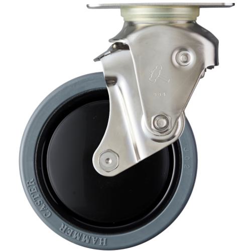 ■ハンマー オールステンレスクッション旋回式ゴム車輪125mm 線径3.2mm〔品番:940S0EFR125S32〕【8144594:0】[送料別途見積り][掲外取寄][店頭受取不可]｜ホームセンターバロー　店