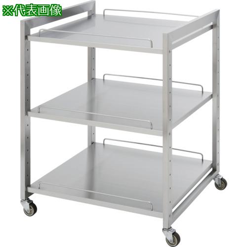 ■テラオカ ステンレス製スクエアワゴン ASW60(組立式)〔品番:10160051〕【8168930:0】[送料別途見積り][法人・事業所限定][掲外取寄][店頭受取不可]