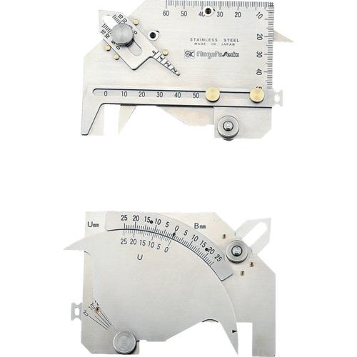 ■SK 溶接ゲージ(圧接後膨らみ外径/ビード幅/アンダーカット/食い違い段差/脚長/すみ肉のど厚)〔品番:WGU8M〕【8178082:0】[店頭受取不可]｜ホームセンターバロー　店