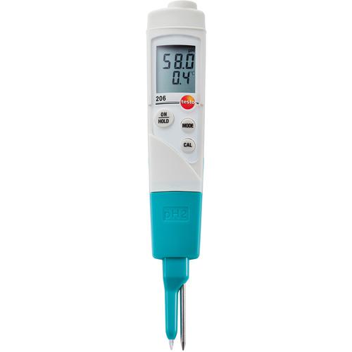■TESTO pH計 testo 206-2 食品用電極一体型〔品番:TESTO2062〕【8193713:0】[送料別途見積り][法人・事業所限定][掲外取寄][店頭受取不可]